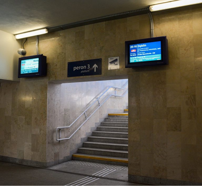 train platform display new design and standards Polish National